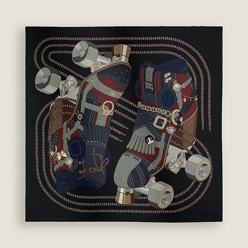 格安！HERMES DERBY SOFTSHELL サイズ S Derby 2000 Exceptional embroidered scarf 90 | Hermès USA